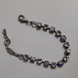 Sabika Silver and Blue Crystal Bracelet